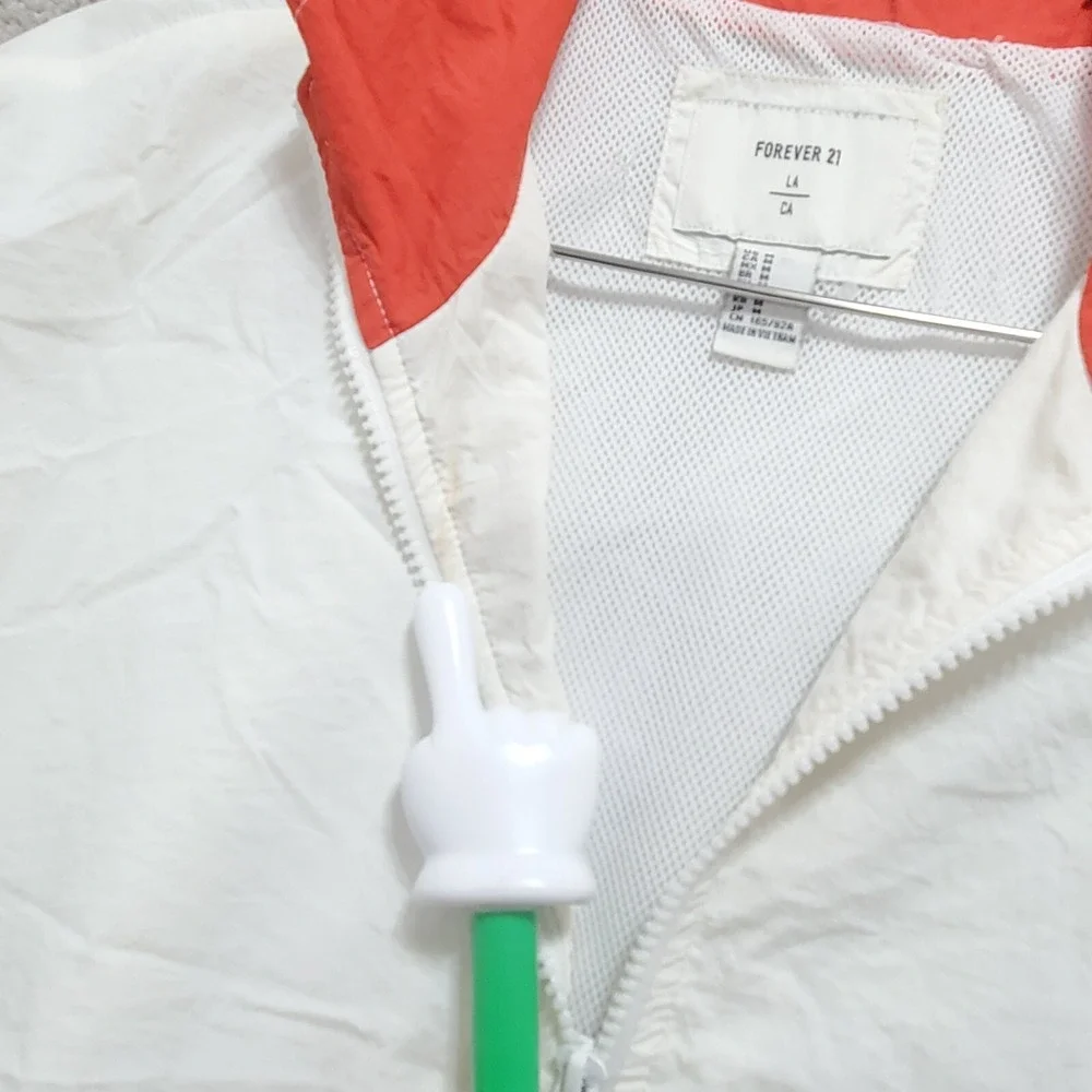 Forever 21 Windbreaker Jacket Women's Medium‎ Multicolor 100% Nylon Half Zip